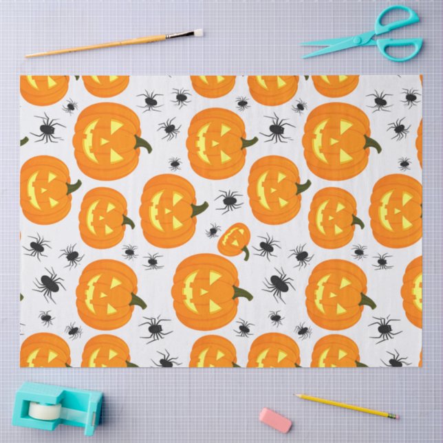 Halloween-Kürbisumzug Seidenpapier (Basteln)
