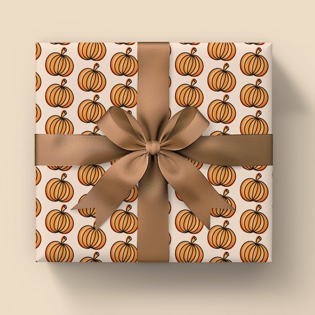 Halloween-Kürtenmuster Geschenkpapier Set (Pumpkin Halloween Wrapping Paper Sheets)