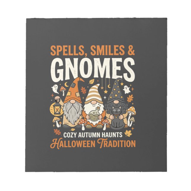 Halloween Kuschel-Gnom-Treffen Notizblock (Vorderseite)