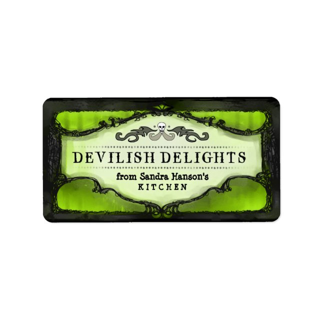 Halloween Labels - Lime Green Custom Halloween Adressaufkleber (Vorne)