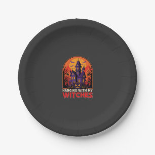 Halloween-Labor-Monster-Kürbis-Mond-Vektor Pappteller