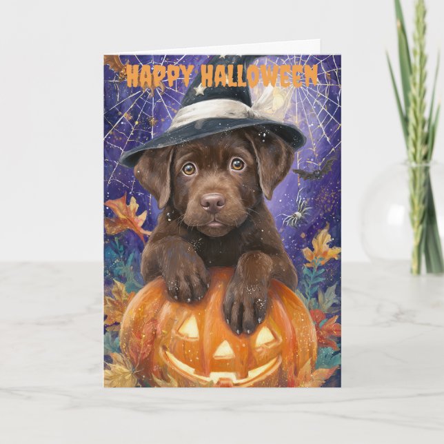 Halloween Labrador Dog Feiertagskarte (Vorderseite)