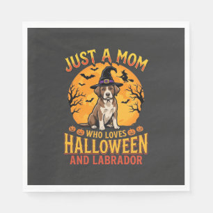 Halloween Labrador Mama Hexen Hund Design_1 Serviette