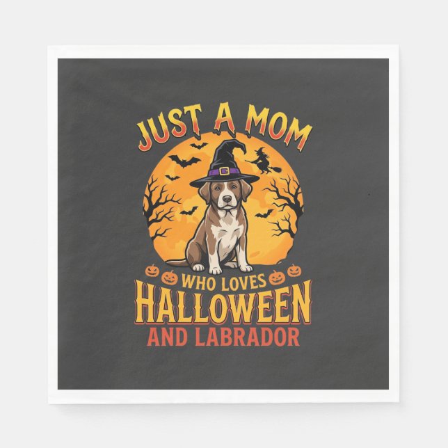 Halloween Labrador Mama Hexen Hund Design_1 Serviette (Vorderseite)