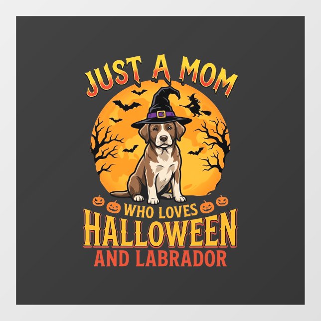 Halloween Labrador Mama Hexenhund Design_1 Fensteraufkleber (Blatt)