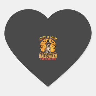 Halloween Labrador Mama Hexenhund Design_1 Herz-Aufkleber