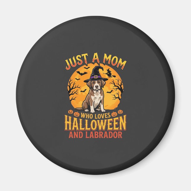 Halloween Labrador Mama Hexenhund Design_1 Magnet (Vorne)