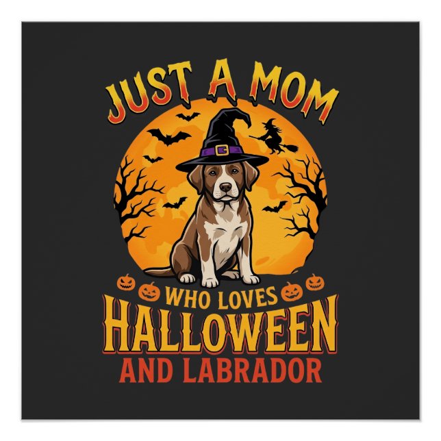 Halloween Labrador Mama Hexenhund Design_1 Poster (Vorderseite)