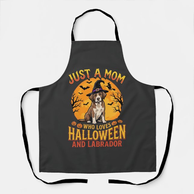 Halloween Labrador Mama Hexenhund Design_1 Schürze (Vorderseite)