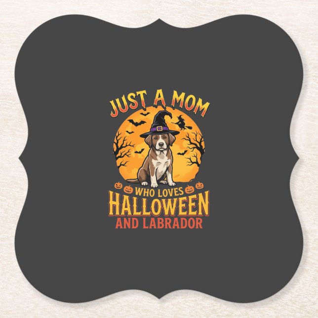 Halloween Labrador Mama Hexenhund Design_1 Untersetzer (Vorderseite)