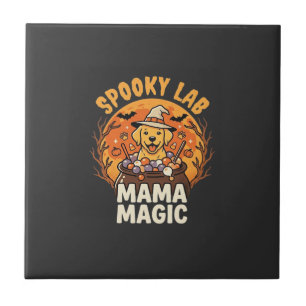 Halloween Labrador Mama Magie Fliese