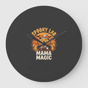 Halloween Labrador Mama Magie Große Wanduhr