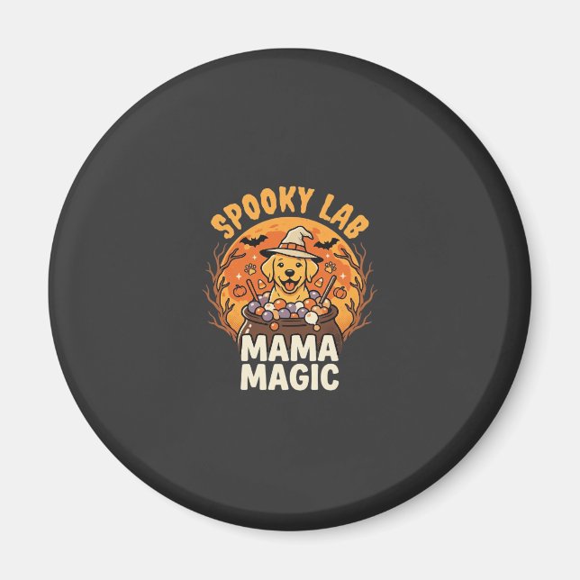Halloween Labrador Mama Magie Magnet (Vorne)
