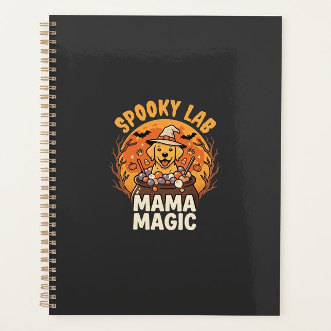Halloween Labrador Mama Magie Planer (Vorderseite)