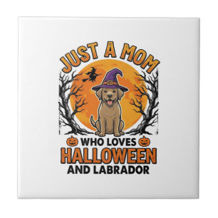 Halloween Labrador Mama Vintage Hund Design_1 Fliese