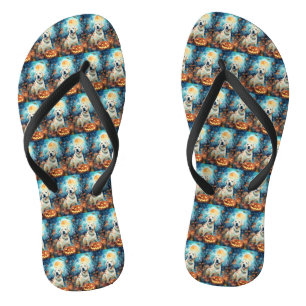Halloween Labrador mit Pumpkins Beängstigend Flip Flops