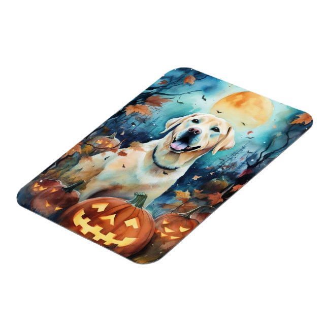 Halloween Labrador mit Pumpkins Beängstigend Magnet (Linke Seite)