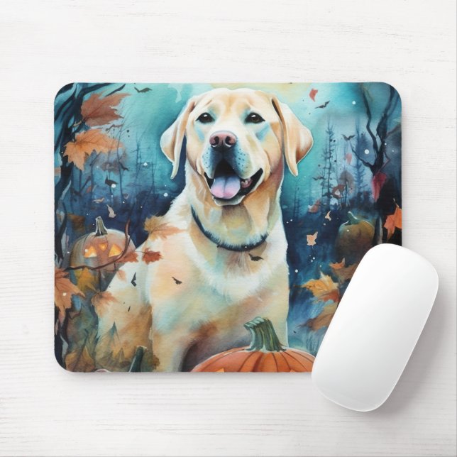 Halloween Labrador mit Pumpkins Beängstigend Mousepad (Mit Mouse)