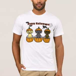 Halloween Labrador Puppies und Pumpkins T-Shirt