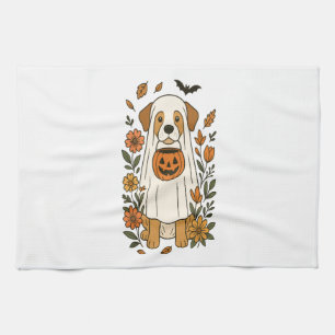 Halloween Labrador Retriever Blumen Geschirrtuch