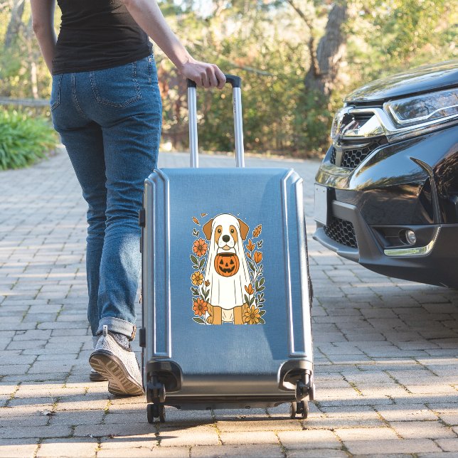 Halloween Labrador Retriever Flowers Aufkleber (Koffer Insitu)