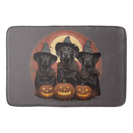Halloween Labrador Retriever Hunde Hexenhats Badematte