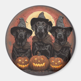 Halloween Labrador Retriever Hunde Hexenhats Magnet