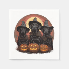 Halloween Labrador Retriever Hunde Hexenhats Serviette