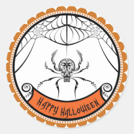 Halloween Lace Spider Gunst-Aufkleber Runder Aufkleber