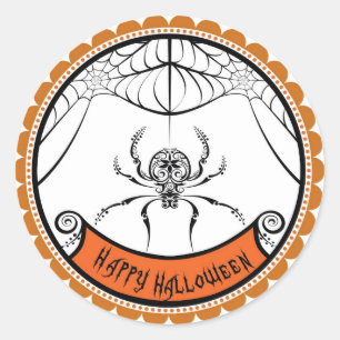 Halloween Lace Spider Gunst-Aufkleber Runder Aufkleber