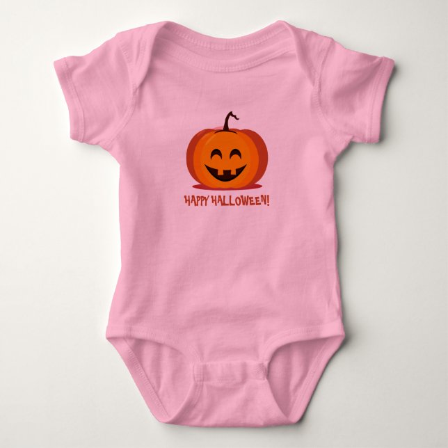 Halloween Lächeln Pumpkin/Boho Rainbow One-Piece Baby Strampler (Vorderseite)