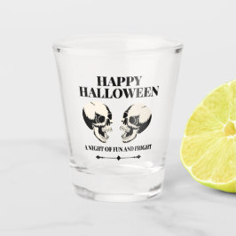 Halloween Lachende Schädel Spaß und Schrecken Schnapsglas
