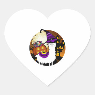 Halloween Lama Alpaka Lustiges Lama Glama Cooles G Herz-Aufkleber