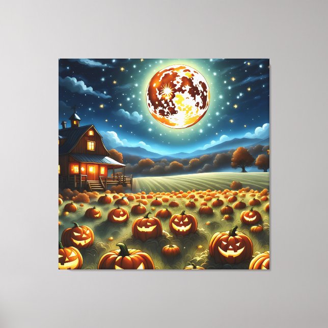 Halloween-Landschaft Leinwanddruck (Vorderseite)