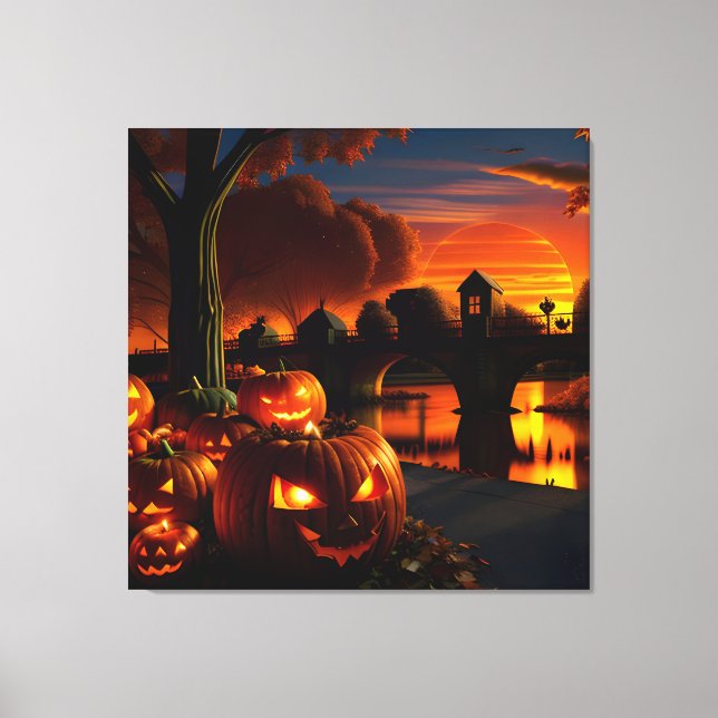 Halloween-Landschaft Leinwanddruck (Vorderseite)