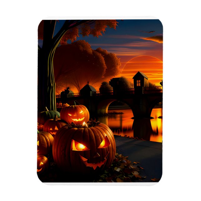 Halloween-Landschaft Magnet (Vertikal)