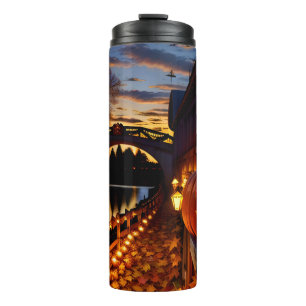 Halloween Landschaft Vier Thermosbecher