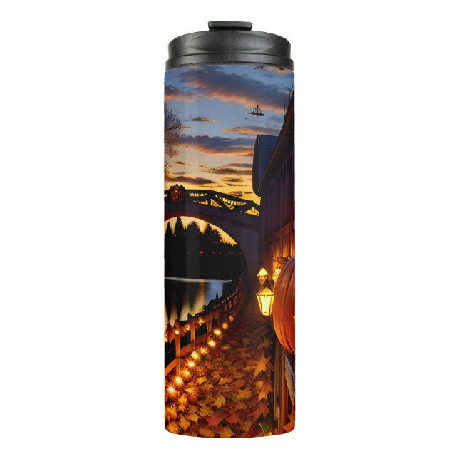 Halloween Landschaft Vier Thermosbecher (Vorderseite)