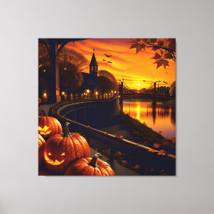 Halloween Landschaft Zwei Leinwanddruck