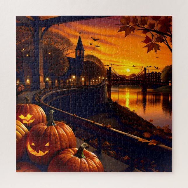 Halloween Landschaft Zwei Puzzle