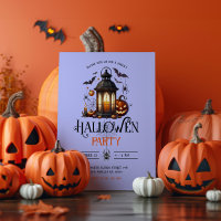Halloween Lantern, Bäder & Spider Party Einladung