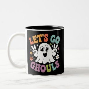 Halloween Lass uns gehen Ghule Geist Retro Kostüm Zweifarbige Tasse