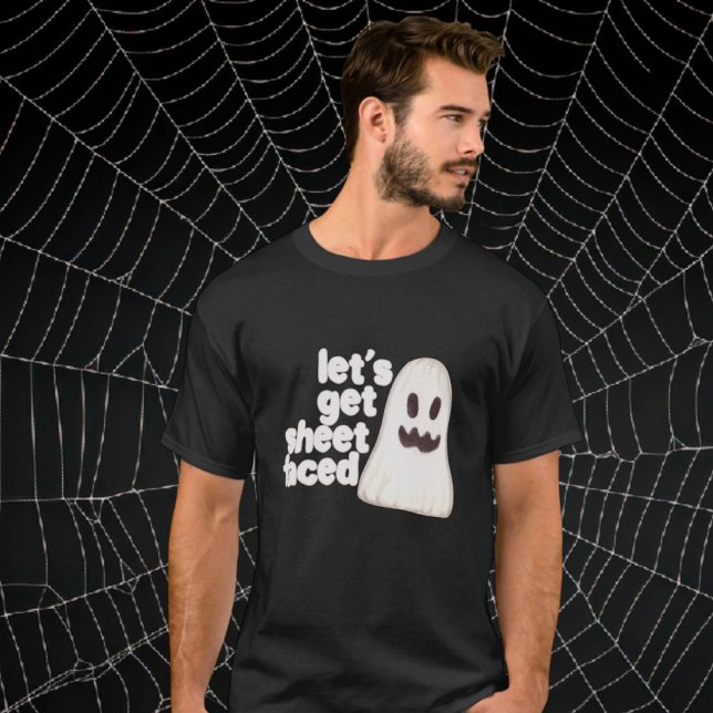 Halloween Lasse Facebook-Spaß T-Shirt (Halloween Lets Get Sheet Faced Humor T-Shirt
by Ricaso. An adult themed drinking t-shirt )