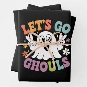 Halloween Lasst uns gehen Ghoule Geist Retro Kostü Geschenkpapier Set