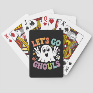 Halloween Lasst uns gehen Ghoule Geister Retro Kos Spielkarten