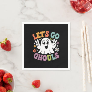 Halloween Lasst uns gehen Ghoule Gespenst Retro Ko Serviette