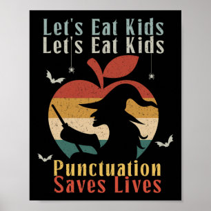 Halloween Lasst Uns Kinder Essen Lustiger Englisch Poster