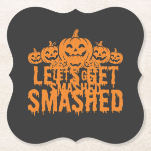 Halloween Lasst Uns Zerschmettern Kürbis Untersetzer