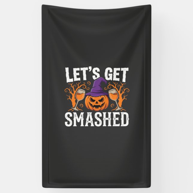 Halloween Lasst Uns Zerstören Kürbis Banner (Vertikal)