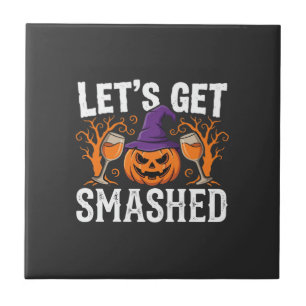 Halloween Lasst Uns Zerstören Kürbis Fliese